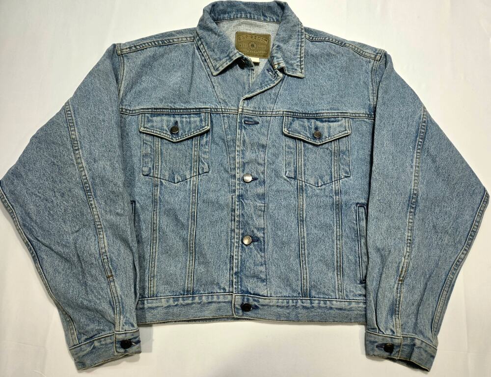 Vintage 90s GAP Best Basics Denim Trucker Jacket Light Wash Size L
